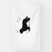 Briard Dog - Halloween Moon Silhouette Oversized T Spandoek (Verticaal)