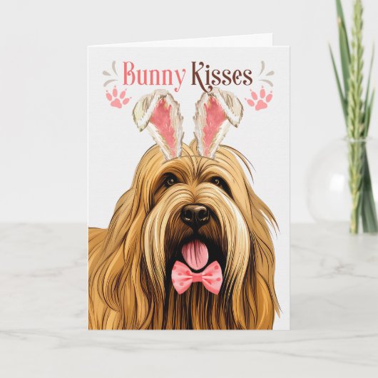 Briard Dog in Bunny Ears voor Pasen Feestdagen Kaart (Voorkant)