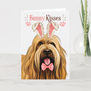 Briard Dog in Bunny Ears voor Pasen Feestdagen Kaart