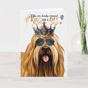 Briard Dog King voor een Dag Funny Birthday Kaart
