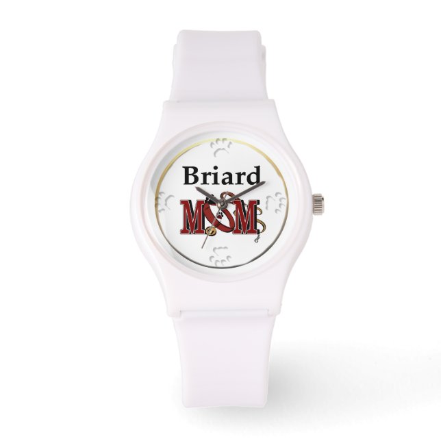 Briard Dog MOM Horloge (Voorkant)