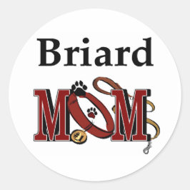 Briard Dog MOM Ronde Sticker