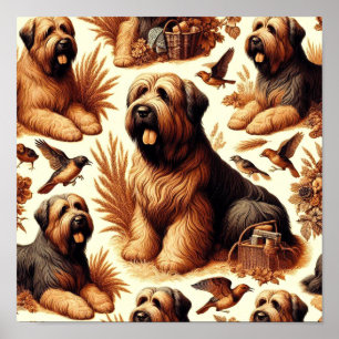 Briard Dog Naadloos Poster