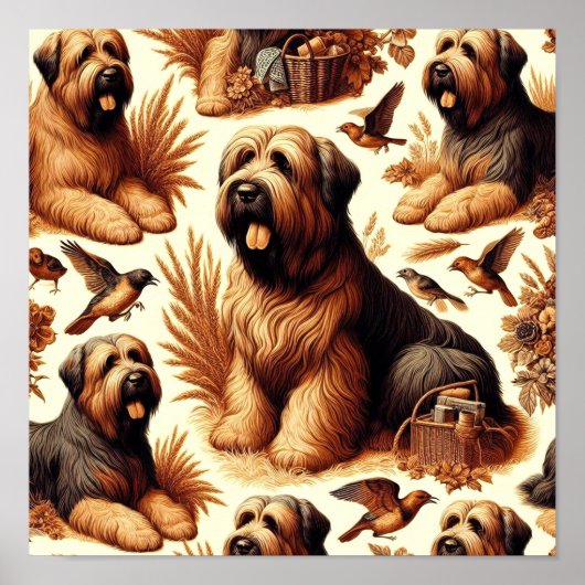 Briard Dog Naadloos Poster (Voorkant)