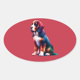 Briard Dog Ovale Sticker