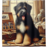  Briard Dog Painting Douchegordijn (Voorkant)