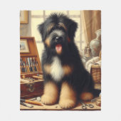 Briard Dog Painting Fleece Deken (Voorkant)