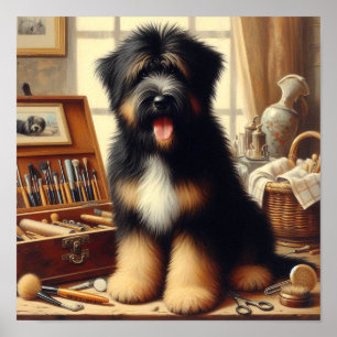  Briard Dog Painting Poster