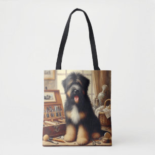  Briard Dog Painting Tote Bag