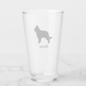 Briard Dog Silhouette gepersonaliseerd Glas (Achterkant)