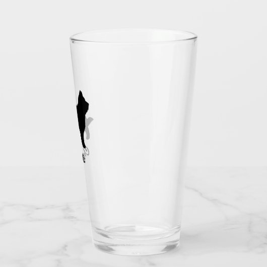 Briard Dog Silhouette gepersonaliseerd Glas (Links)