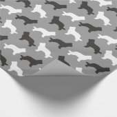 Briard Dog Silhouettes Patroon Cadeaupapier (Hoek)