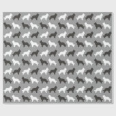 Briard Dog Silhouettes Patroon Cadeaupapier (Vlak)