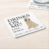 Briard Dog Wedding Kartonnen Onderzetters (Schuin)