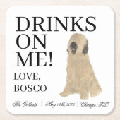 Briard Dog Wedding Kartonnen Onderzetters (Voorkant)