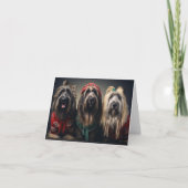 Briard Dogs Kerst Kaart (Voorkant)