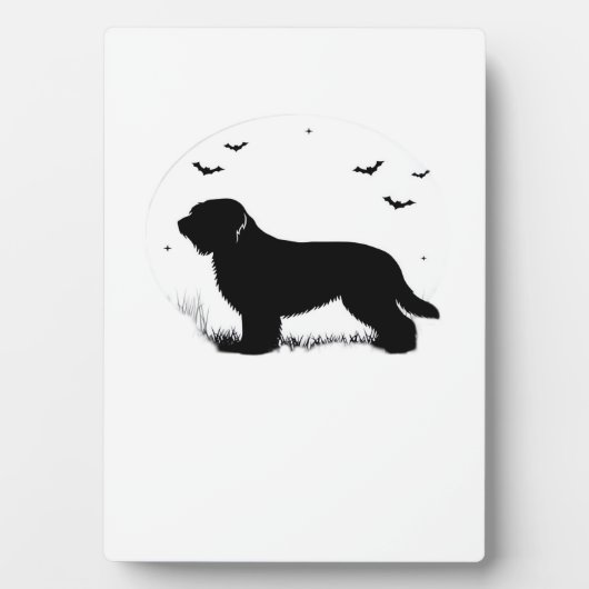 Briard-hond � Halloween-maansilhouet Oversized T-s Fotoplaat (voorkant)