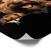 Briard-hond Moeder Vader gluurt Puppy Poster (Hoek)