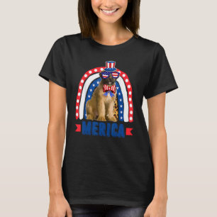Briard Hond Regenboog Leopard Merica Vlag 4th of J T-shirt