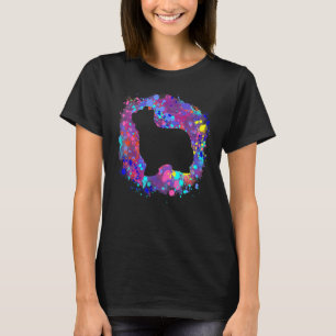 Briard Hond Roze Watercolor Spat-art Hondenliefheb T-shirt