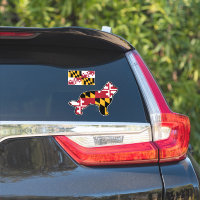 Briard Hond Silhouet met Maryland Vlag