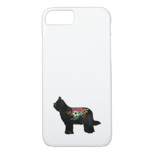 Briard Hondenras Boho bloemensilhouet Hoesje-mate iPhone 8/7 Hoesje