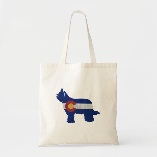 Briard Hondenras Colorado Flag Silhouette Tote Bag (Voorkant)