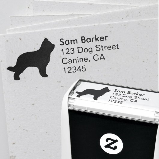 Briard Hondenras Silhouet Retouradres Zelfinktende Stempel