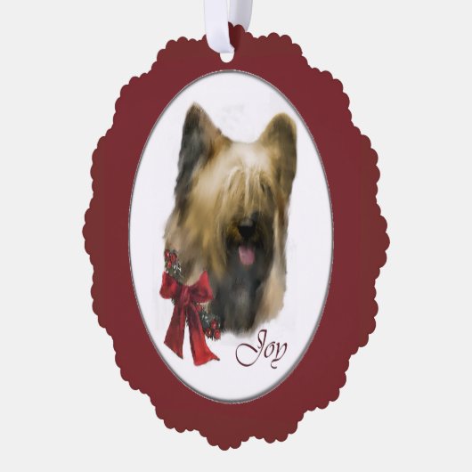 Briard kerstcadeaus ornament kaart (Links)
