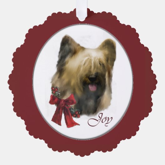 Briard kerstcadeaus ornament kaart (Voorkant)