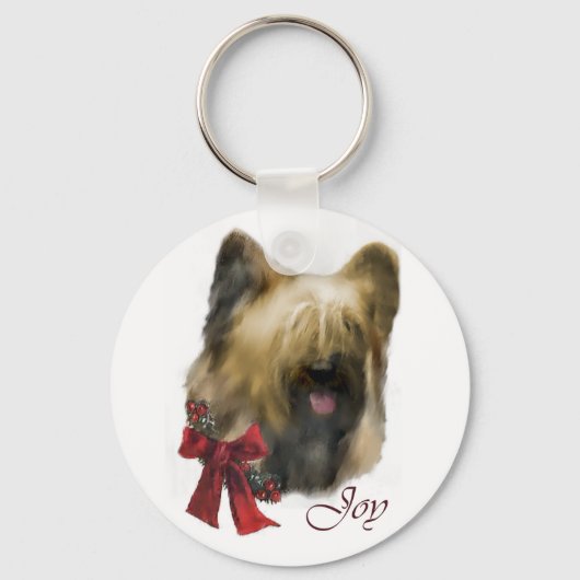 Briard kerstcadeaus sleutelhanger (Voorkant)