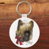 Briard kerstcadeaus sleutelhanger (Voorkant)