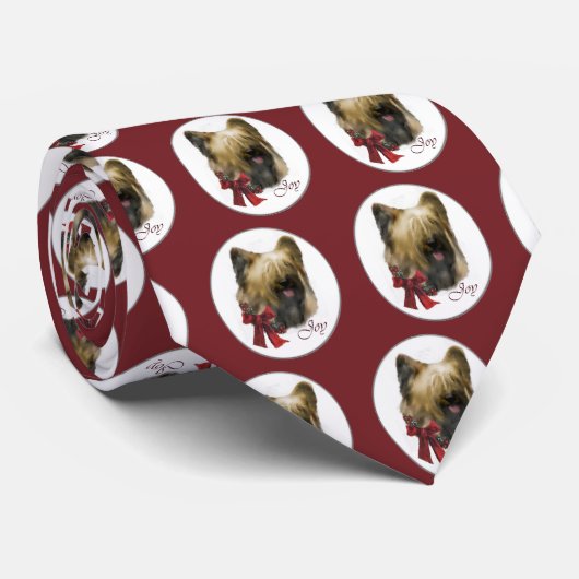 Briard kerstcadeaus stropdas (Opgerold)