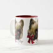 Briard kerstcadeaus tweekleurige koffiemok (Voorkant links)