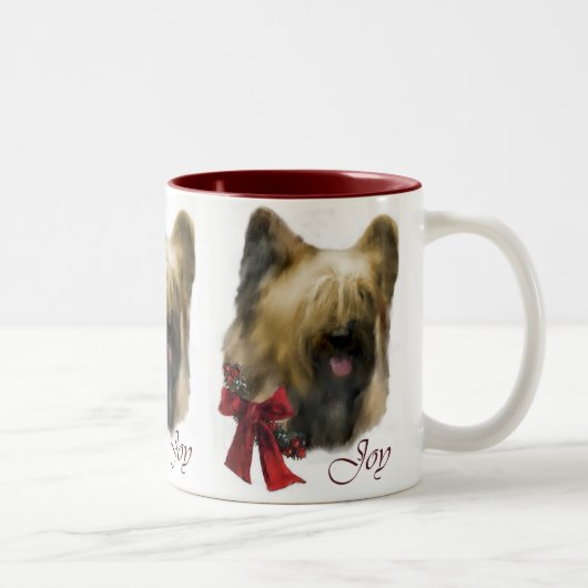 Briard kerstcadeaus tweekleurige koffiemok (Rechts)