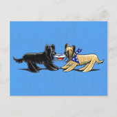 Briard Mad Hatters off-Leash Art™ Briefkaart (Voorkant)