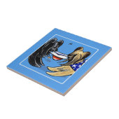 Briard Mad Hatters off-Leash Art™ Tegeltje (Zijkant)