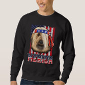 Briard Merica, 4 juli Dog Patriotic Flag Trui (Voorkant)