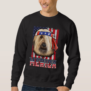 Briard Merica, 4 juli Dog Patriotic Flag Trui