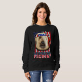 Briard Merica, 4 juli Dog Patriotic Flag Trui (Voorkant volledig)