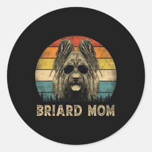 Briard Mom Hondenliefhebbers Moederdag Ronde Sticker