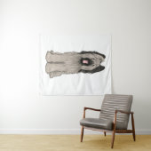 Briard Schattige Cartoon Dog Wandkleed (In Situ (horizontaal))