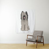 Briard Schattige Cartoon Dog Wandkleed (In situ)