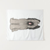 Briard Schattige Cartoon Dog Wandkleed (Voorkant (horizontaal))