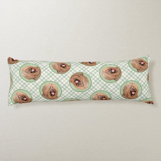 Briard Schilderen Tawny Black Overlay Schattigee D Lichaamskussen (Achterkant)