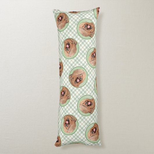 Briard Schilderen Tawny Black Overlay Schattigee D Lichaamskussen (Achterkant (Verticaal))