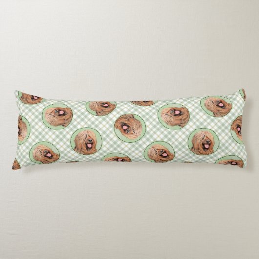 Briard Schilderen Tawny Black Overlay Schattigee D Lichaamskussen (Voorkant)