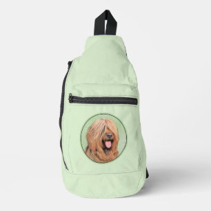 Briard Schilderij Taaie Zwarte Overlay Schattige H Sling Bag