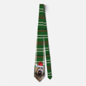 Briard Shepherd Dog en Green Plaid Kerstmis Stropdas (Voorkant)