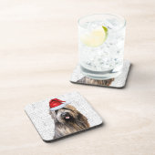 Briard Shepherd Dog Woof Word Art Holiday Bier Onderzetter (Rechterzijde)